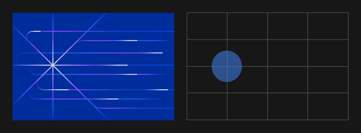 illustration with offset focal point